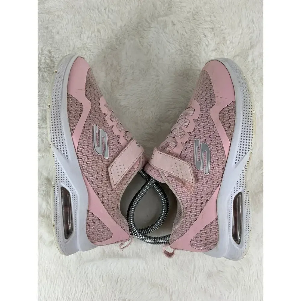 Skechers Microspec Max Light Pink Sneakers Elastic Laces Youth Size 2